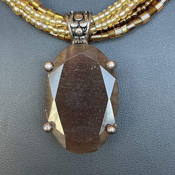 BEAUTIFUL PREMIER DESIGNS JEWELRY WITH YELLOW SEED BEADS (SOLANO) NECKLACE - Picture 3 of 5